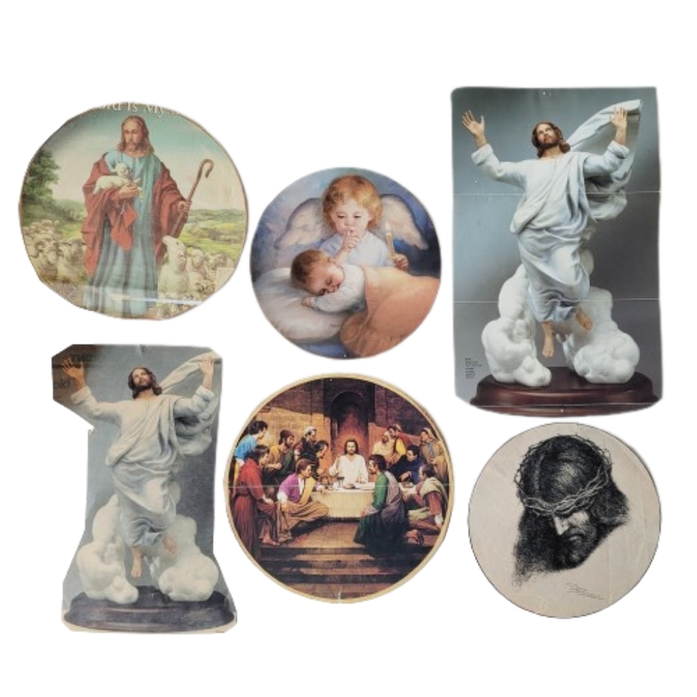 Vintage Religious Advertisement Cut Out Photograph Image Lot